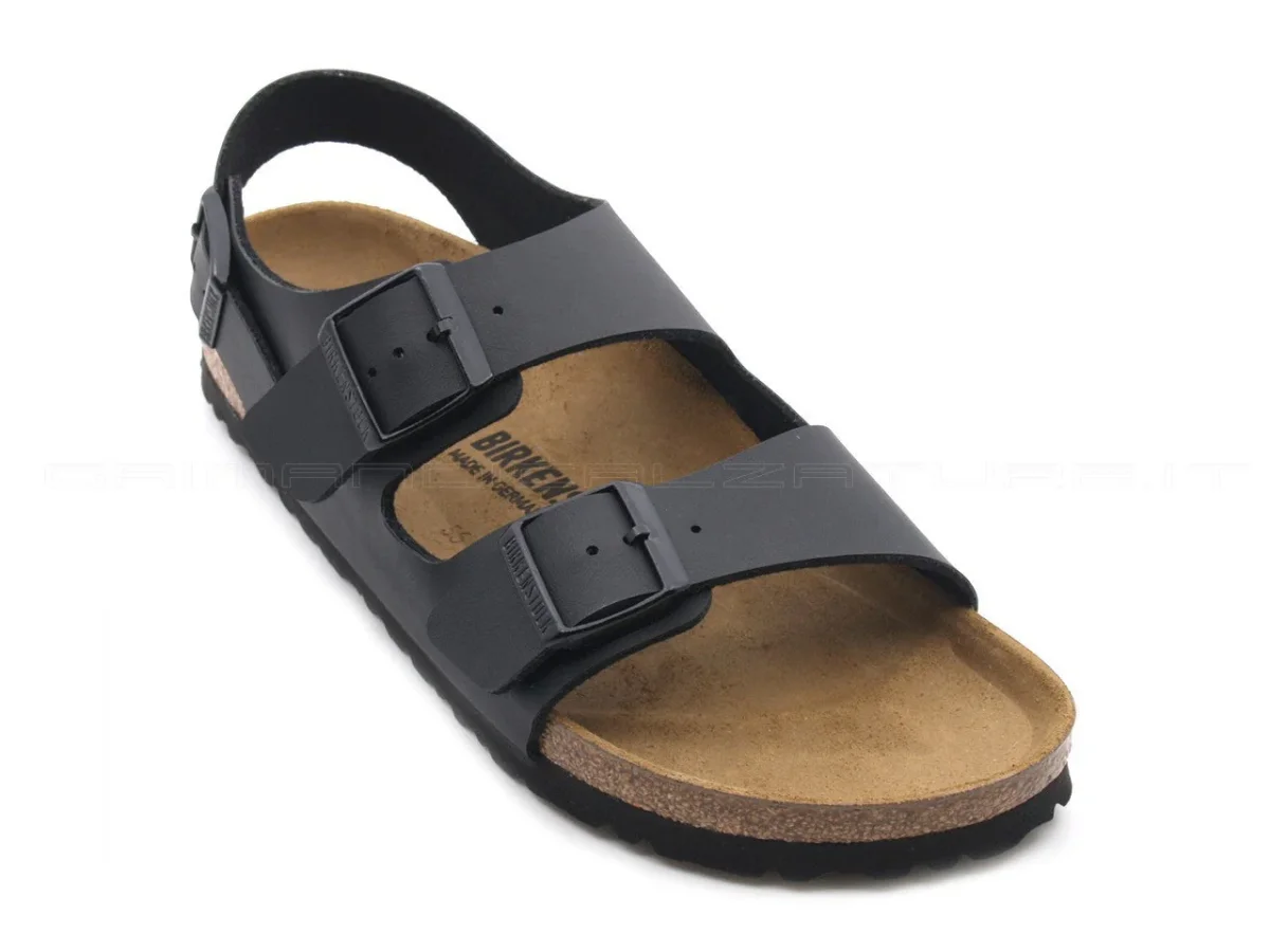 Birkenstock Uomo Milano Sandali Pelle con 2 Fibbie - immagine 4