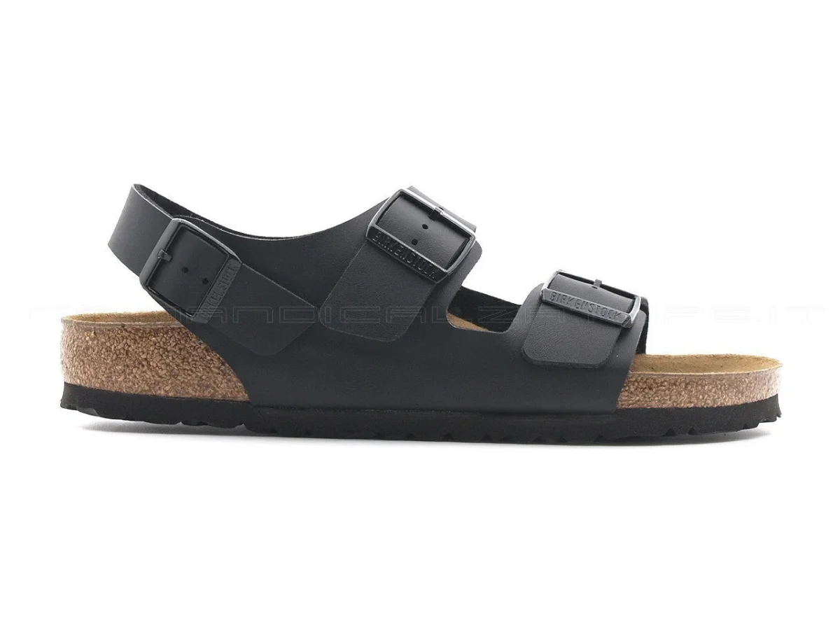 Birkenstock Uomo Milano Sandali Pelle con 2 Fibbie - immagine 2